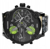 Buy Shop Diesel Big Daddy Chronograph Black Dial Black Leather Strap Watch For Men - DZ7311 USA Online