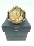 Buy Shop Diesel Mr Daddy Gold Dial Black Leather Strap Watch For Men - DZ7363 USA Online