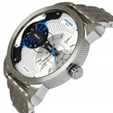 Buy Shop Diesel Mini Daddy Dual Time Silver Dial Stainless Steel Watch For Men - DZ7305 USA Online