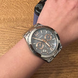 Buy Shop Fossil Perfect Boyfriend Mother of Pearl Blue Dial Silver Steel Strap Watch for Women - ES3880 USA Online