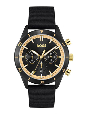 Buy Shop Hugo Boss Santiago Black Dial Black Nylon Strap Watch for Men - 1513935 USA Online