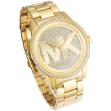 Buy Shop Michael Kors Ritz Pave Crystals Gold Dial Gold Steel Strap Watch for Women - MK6862 USA Online