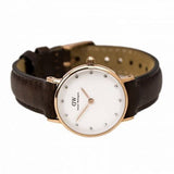 Buy Shop Daniel Wellington Classy Bristol White Dial Brown Leather Strap Watch For Women - DW00100062 USA Online