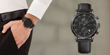 Buy Shop Hugo Boss Blackout Chronograph Black Dial Black Leather Strap Watch For Men - HB1512567 USA Online