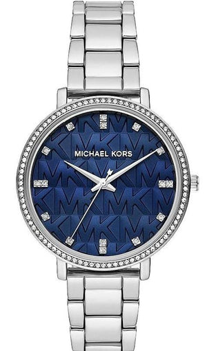 Buy Shop Michael Kors Pyper Blue Dial Silver Steel Strap Watch For Women - MK4671 USA Online