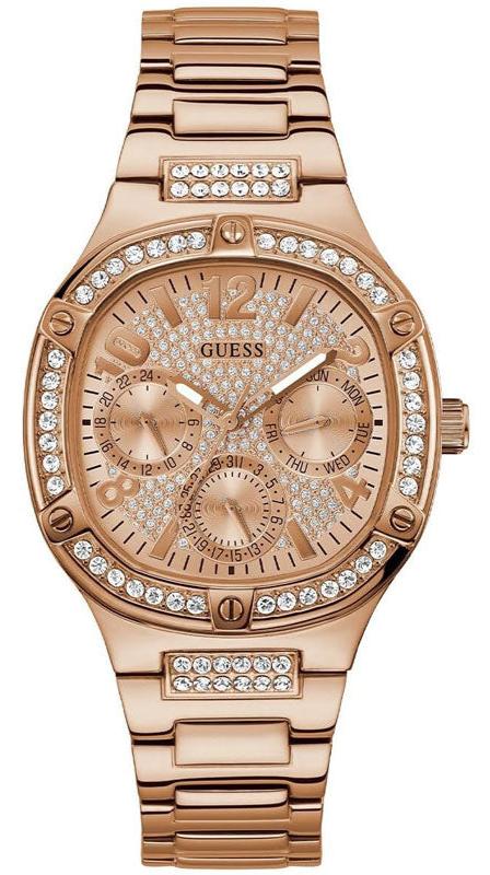 Buy Shop Guess Duchees Quartz Rose Gold Dial Rose Gold Steel Strap Watch For Women - GW0558L3 USA Online
