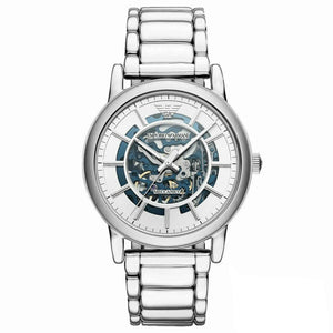Buy Shop Emporio Armani Meccanico Automatic Silver Dial Silver Steel Strap Watch for Men - AR60006 USA Online