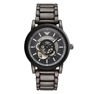 Buy Shop Emporio Armani Meccanico Automatic Black Dial Black Steel Strap Watch For Men - AR60010 USA Online