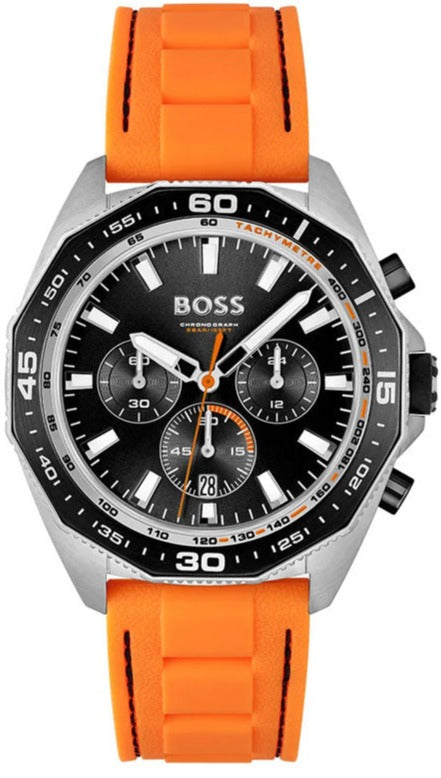 Buy Shop Hugo Boss Energy Chronograph Quartz Black Dial Orange Rubber Strap Watch For Men - 1513970 USA Online