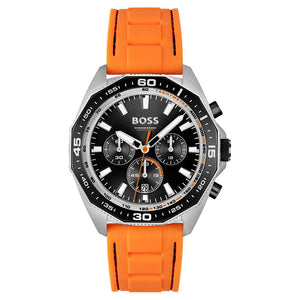 Buy Shop Hugo Boss Energy Chronograph Quartz Black Dial Orange Rubber Strap Watch For Men - 1513970 USA Online