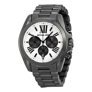 Buy Shop Michael Kors Bradshaw Chronograph Quartz White Dial Grey Steel Strap Watch For Men - MK5952 USA Online