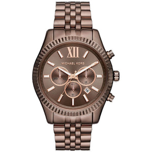Buy Shop Michael Kors Lexington Chronograph Brown Dial Brown Steel Strap Watch For Men - MK8522 USA Online