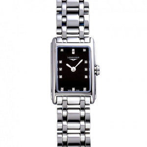 Buy Shop Longines Dolcevita Black Dial Silver Steel Strap Watch for Women - L5.258.4.57.6 USA Online