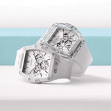 Buy Shop Guess Phoenix Multi Function Silver Dial White Rubber Strap Watch for Men - GW0203G1 USA Online