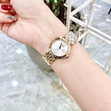 Buy Shop Versace V Flare Diamonds Silver Dial Gold Steel Strap Watch for Women - VEBN00918 USA Online
