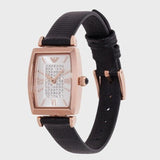 Buy Shop Emporio Armani Gianni T Bar Quartz White Dial Black Leather Strap Watch For Women - AR11408 USA Online