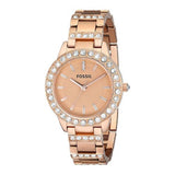 Buy Shop Fossil Jesse Crystal Rose Gold Dial Rose Gold Steel Strap Watch for Women - ES3020 USA Online