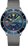 Buy Shop Breitling Superocean Heritage '57 Special Edition II Blue Dial Silver Mesh Bracelet Watch for Men - A103702A1C1A1 USA Online