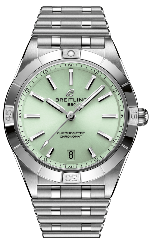 Buy Shop Breitling Chronomat Automatic 36 Green Dial Silver Steel Strap Watch for Women - A10380101L1A1 USA Online