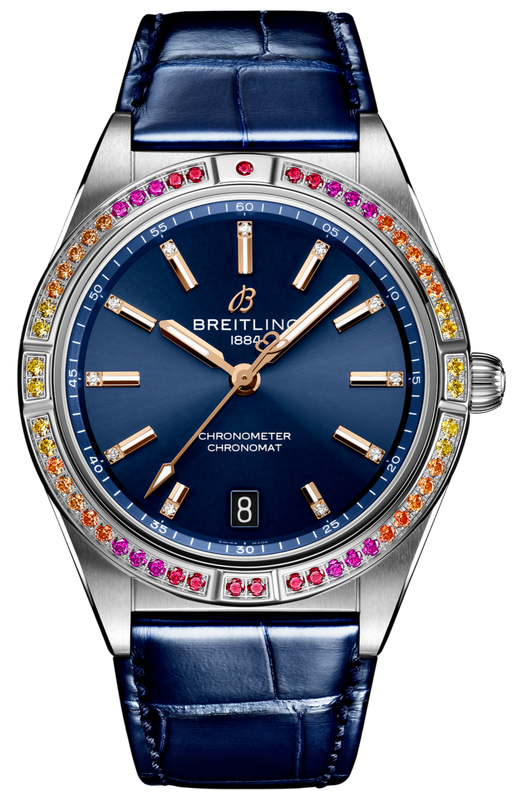 Buy Shop Breitling Chronomat Automatic 36 South Sea Blue Dial Blue Leather Strap Watch for Women - A10380611C1P1 USA Online