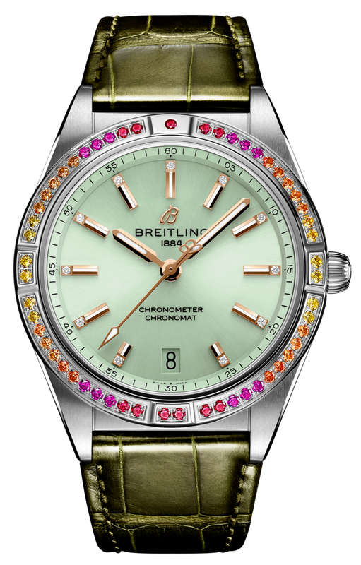 Buy Shop Breitling Chronomat Automatic 36 South Sea Green Dial Green Leather Strap Watch for Women - A10380611L1P1 USA Online