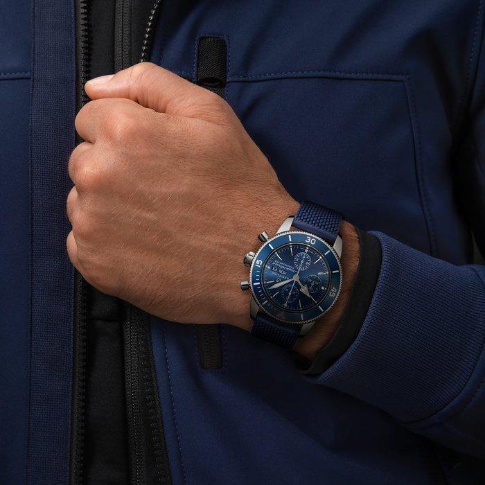 Buy Shop Breitling Superocean Heritage Chronograph 44 Blue Dial Blue Mesh Bracelet Watch for Men - A13313161C1S1 USA Online
