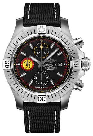 Buy Shop Breitling Avenger Chronograph 45mm Swiss Air Force Team Black Dial Black Nylon Strap Watch for Men - A133171A1B1X1 USA Online