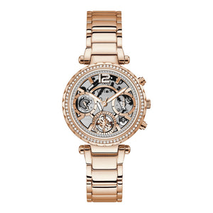 Buy Shop Guess Solstice Diamonds Rose Gold Dial Rose Gold Steel Strap Watch for Women - GW0403L3 USA Online