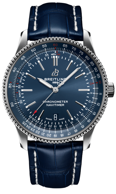 Buy Shop Breitling Navitimer Automatic 41 Blue Dial Blue Leather Strap Watch for Men - A17326161C1P3 USA Online