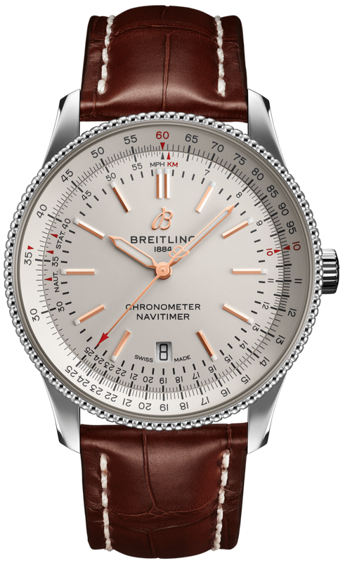 Buy Shop Breitling Navitimer Automatic 41 White Dial Brown Leather Strap Watch for Men - A17326211G1P2 USA Online