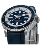 Breitling Superocean Automatic 42mm Blue Dial Blue Rubber Strap Watch for Men - A17375E71C1S1