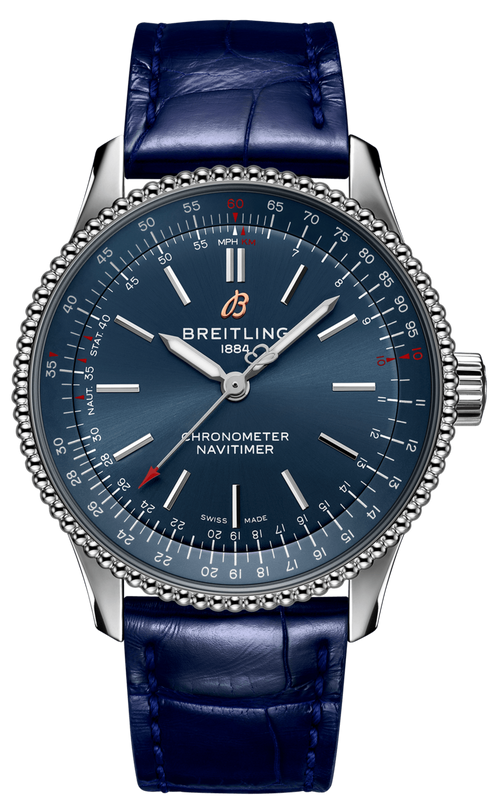 Buy Shop Breitling Navitimer Automatic 35 Blue Dial Blue Leather Strap Watch for Men - A17395161C1P1 USA Online