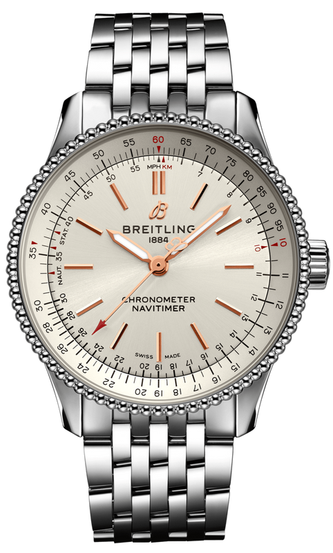 Buy Shop Breitling Navitimer Automatic 35 White Dial Silver Steel Strap Watch for Men - A17395F41G1A1 USA Online
