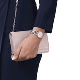 Tissot T Classic Carson Premium Lady Mother of Pearl Pink Dial Silver Steel Strap Watch For Women - T122.210.11.159.00