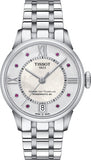 Buy Shop Tissot Chemin Des Tourelles Powermatic 80 Rubies Mother of Pearl Dial Silver Steel Strap Watch For Women - T099.207.11.113.00 USA Online
