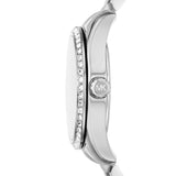 Buy Shop Michael Kors Lexington Lux Three Hand Mother of Pearl Silver Dial Silver Steel Strap Watch for Women - MK7445 USA Online