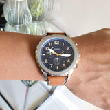 Buy Shop Fossil Bowman Chronograph Blue Dial Brown Leather Strap Watch for Men - FS5602 USA Online