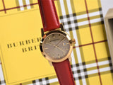 Buy Shop Burberry The City Gold Dial Red Leather Strap Watch for Women - BU9140 USA Online