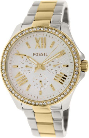 Buy Shop Fossil Cecile White Dial Two Tone Steel Strap Watch for Women - AM4543 USA Online