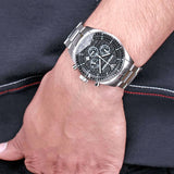 Buy Shop Emporio Armani Sportivo Chronograph Black Dial Silver Stainless Steel Watch For Men - AR0585 USA Online