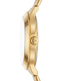 Buy Shop Michael Kors Slim Runway Crystals Gold Dial Gold Steel Strap Watch for Women - MK4659 USA Online