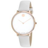 Buy Shop Movado Museum 70th Anniversary Special Edition White Dial White Leather Strap Watch For Women - 0607139 USA Online
