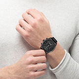 Buy Shop Hugo Boss Blackout Chronograph Black Dial Black Leather Strap Watch For Men - HB1512567 USA Online