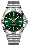 Buy Shop Breitling Chronomat GMT 40 Green Dial Silver Steel Strap Watch for Men - A32398101L1A1 USA Online
