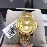 Buy Shop Guess Dazzling Diamonds Gold Dial Gold Steel Strap Watch for Women - W85110L1 USA Online