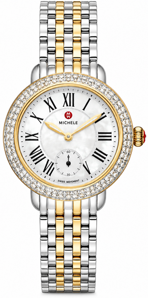 Buy Shop Michele Serein Silver Dial Two Tone Steel Strap Watch for Women - MWW21B000015 USA Online