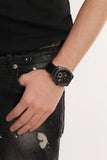 Buy Shop Fossil Machine Chronograph Black Dial Black Leather Strap Watch for Men - FS5586 USA Online