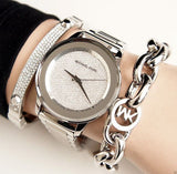 Buy Shop Michael Kors Kinley Diamond Pave Silver Dial Silver Steel Strap Watch for Women - MK5996 USA Online