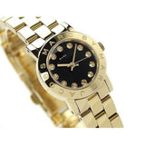 Buy Shop Marc Jacobs Amy Black Dial Gold Steel Strap Watch for Women - MBM3336 USA Online