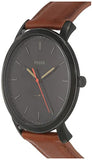 Buy Shop Fossil The Minimalist Black Dial Brown Leather Strap Watch for Men - FS5305 USA Online